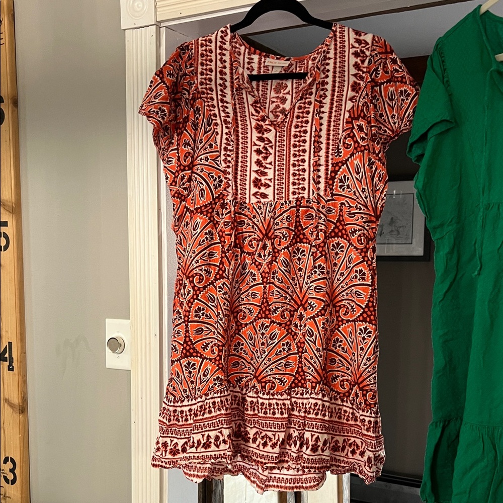 Knox Rose Red and White Patterned Mini Dress